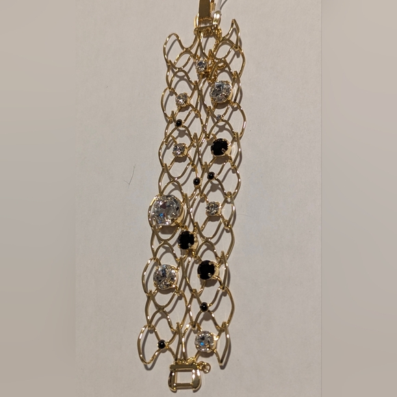 Sorrelli Gold Bracelet with Black and Crystal Accent Stones - Picture 2 of 9